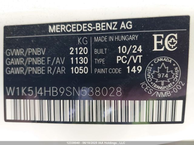 W1K5J4HB9SN538028 Mercedes-Benz m260