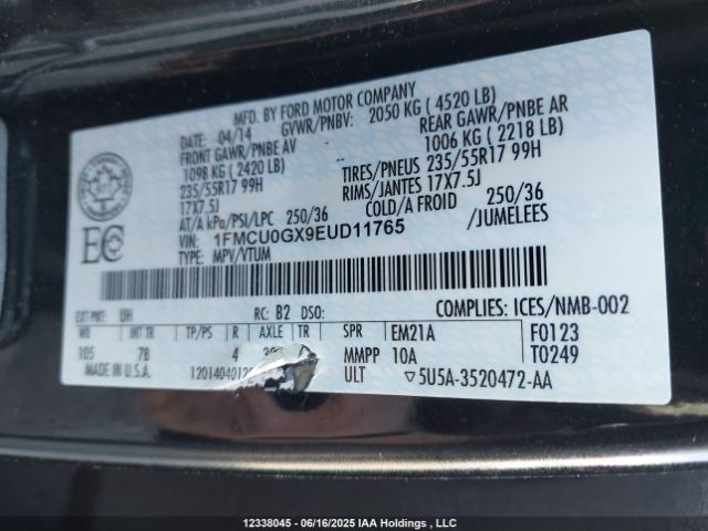 1FMCU0GX9EUD11765 Ford ESCAPE SE