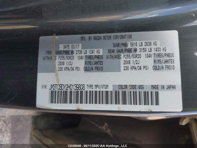 Mazda py 2017 JM3TCBDY2H0139808 Image 9