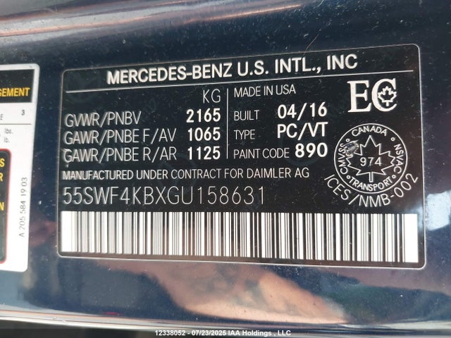 55SWF4KBXGU158631 Mercedes-Benz C-Class