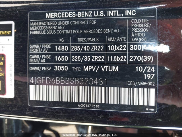4JGFD6BB3SB323431 Mercedes-Benz Gle Coupe Amg 53 4matic