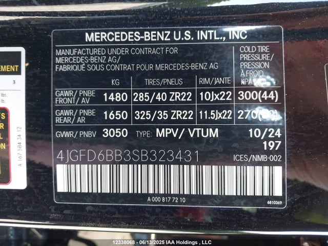 4JGFD6BB3SB323431 Mercedes-Benz Gle Coupe Amg 53 4matic