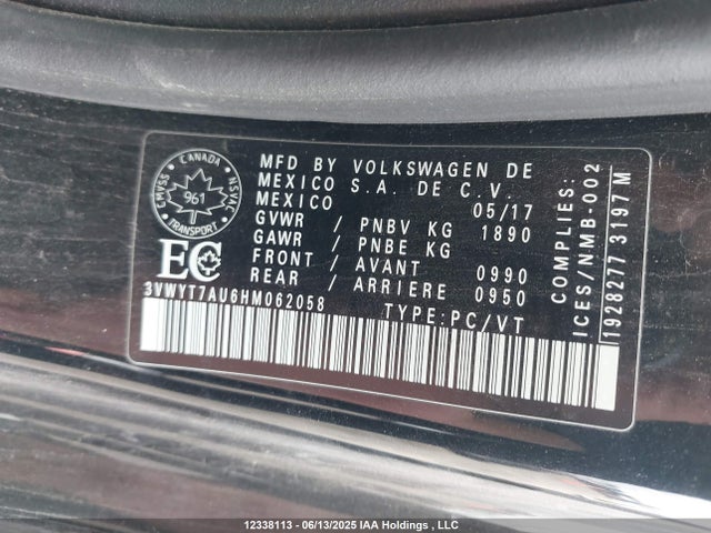 3VWYT7AU6HM062058 Volkswagen 2.0 tsi