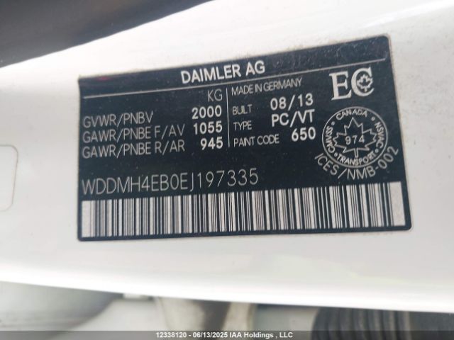 WDDMH4EB0EJ197335 Mercedes-Benz B-Class
