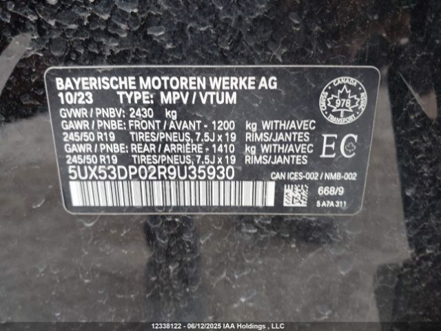 5UX53DP02R9U35930 BMW X3