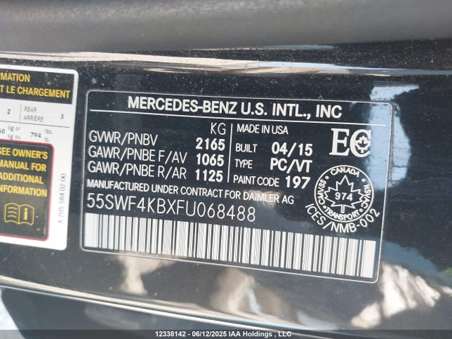 55SWF4KBXFU068488 Mercedes-Benz 2015