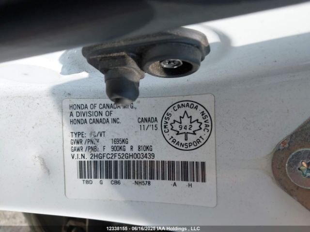 2HGFC2F52GH003439 Honda Civic Lx