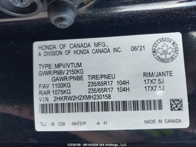 Honda CR-V LX 2021 2HKRW2H2XMH230158 Image 19
