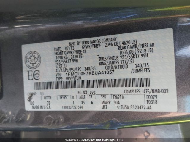 1FMCU0F7XEUA41057 Ford 2014