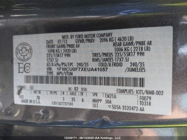 1FMCU0F7XEUA41057 Ford 2014