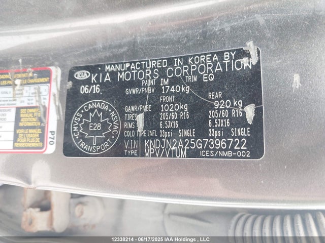 KNDJN2A25G7396722 KIA gdi gamma