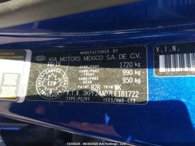 3KPF24AD7LE181722 KIA mpi nu