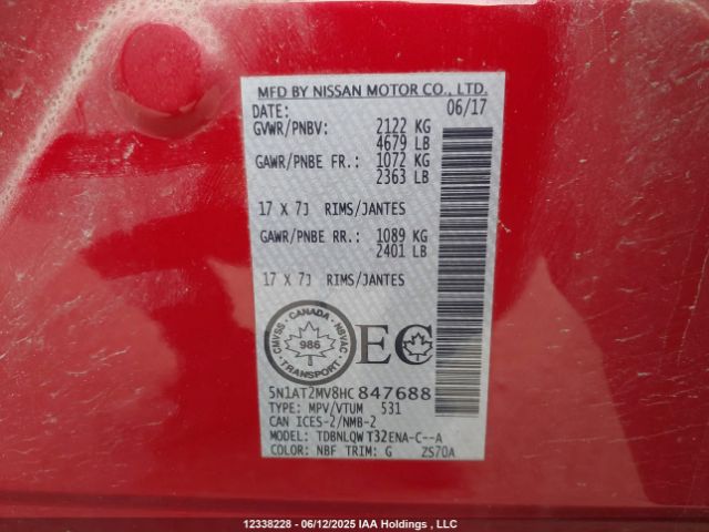 5N1AT2MV8HC847688 Nissan 2017