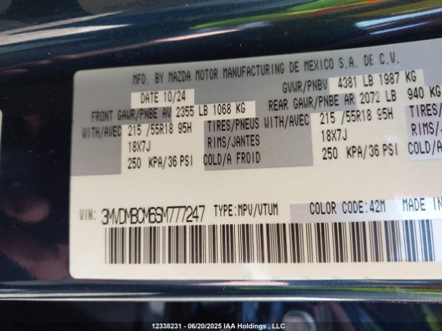 3MVDMBCM6SM777247 Mazda pyukd