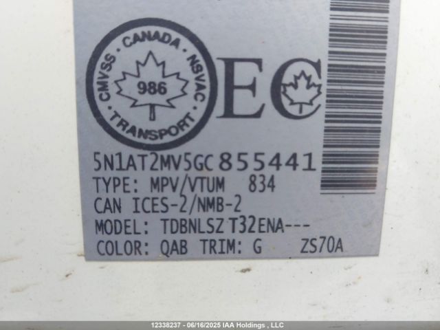 5N1AT2MV5GC855441 Nissan Rogue S/sl/sv