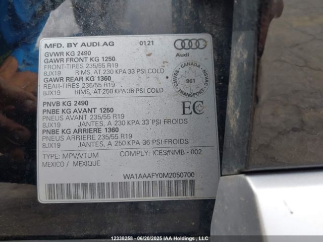 WA1AAAFY0M2050700 Audi Q5