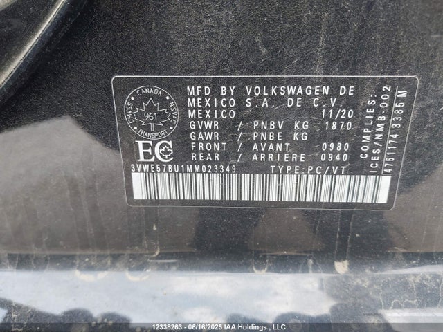 3VWE57BU1MM023349 Volkswagen tsi