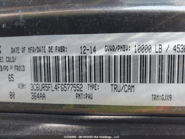 RAM 2015 2015 3C6UR5FL4FG577552 Image 9