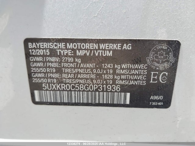 5UXKR0C58G0P31936 BMW X5