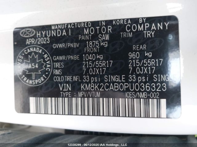 KM8K2CAB0PU036323 Hyundai mpi nu pe