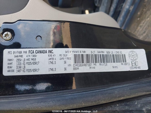 2C4RDGBG0HR871657 Dodge Grand Caravan