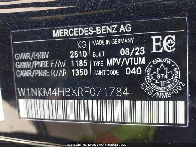 W1NKM4HBXRF071784 Mercedes-Benz m254