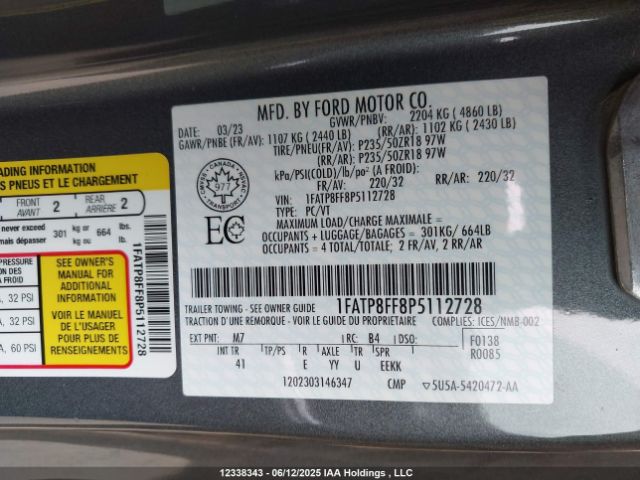 1FATP8FF8P5112728 Ford MUSTANG GT