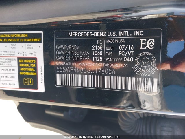 55SWF4KB3GU178056 Mercedes-Benz C-Class