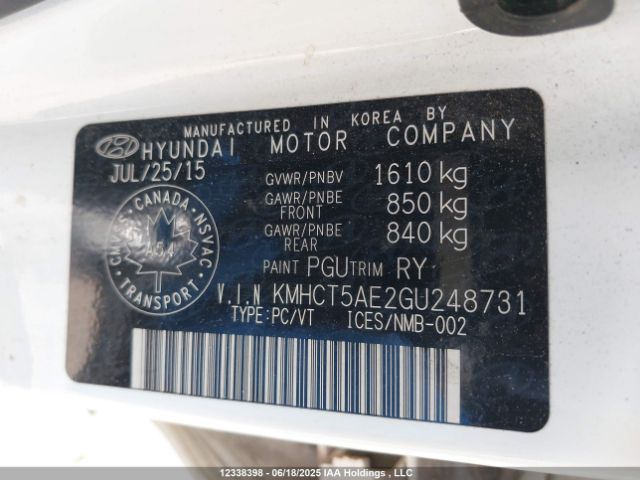 KMHCT5AE2GU248731 Hyundai dohc gdi gamma