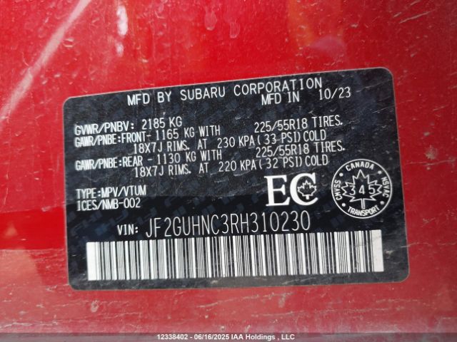 JF2GUHNC3RH310230 Subaru na