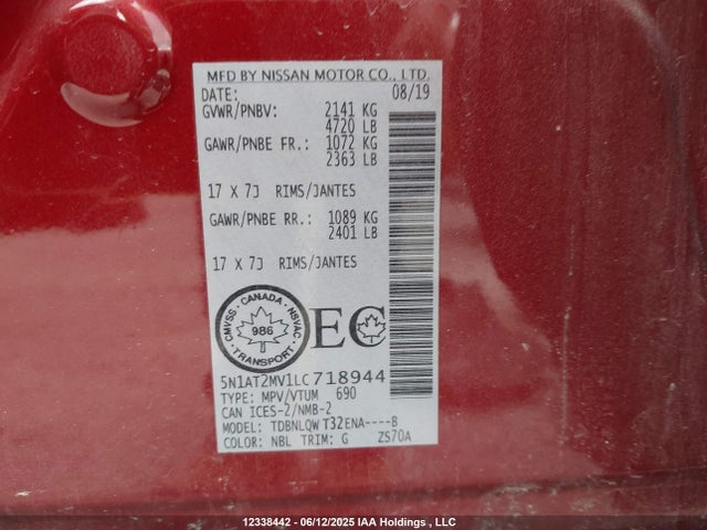 5N1AT2MV1LC718944 Nissan Rogue