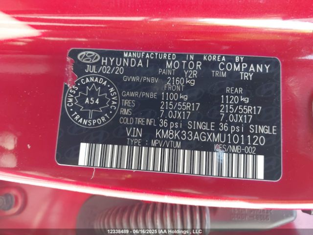 KM8K33AGXMU101120 Hyundai Kona Electric Ultimate