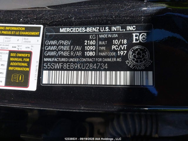 55SWF8EB9KU284734 Mercedes-Benz m264