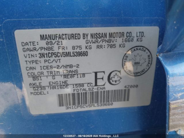 3N1CP5CV5ML539660 Nissan 2021