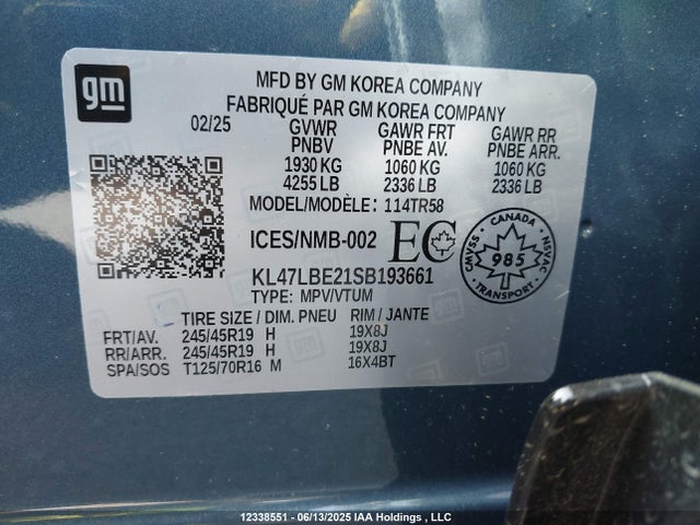 KL47LBE21SB193661 Buick Envista Sport Touring Fwd