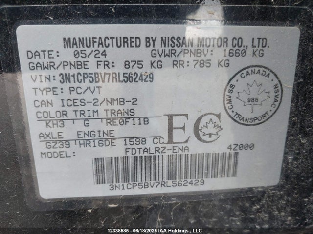 3N1CP5BV7RL562429 Nissan Kicks