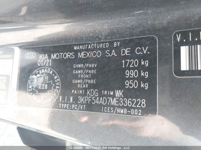 3KPF54AD7ME336228 KIA mpi nu
