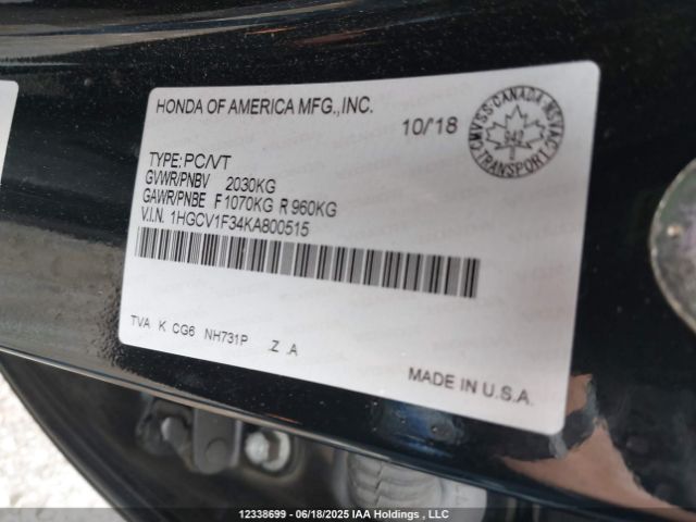1HGCV1F34KA800515 Honda l15be