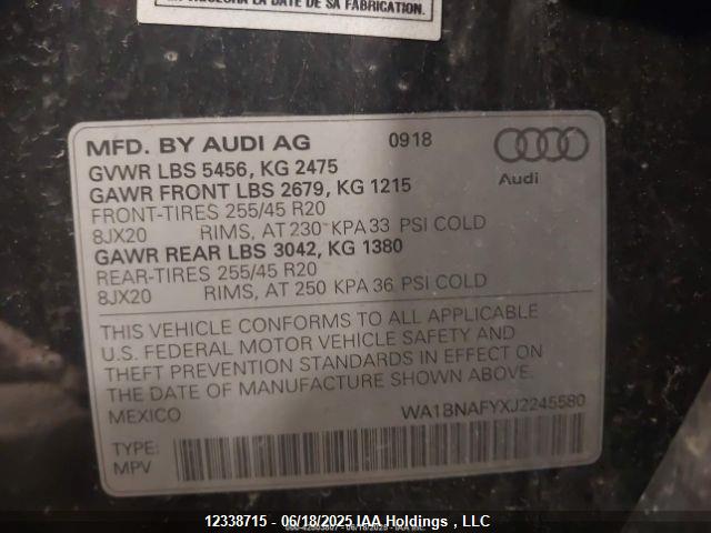 WA1BNAFYXJ2245580 Audi 2018