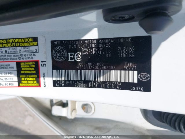 4T1G11AK0LU967198 Toyota a25a-fks
