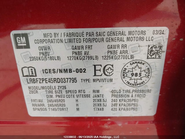 Buick lsy 2024 LRBFZPE45RD037795 Image 9
