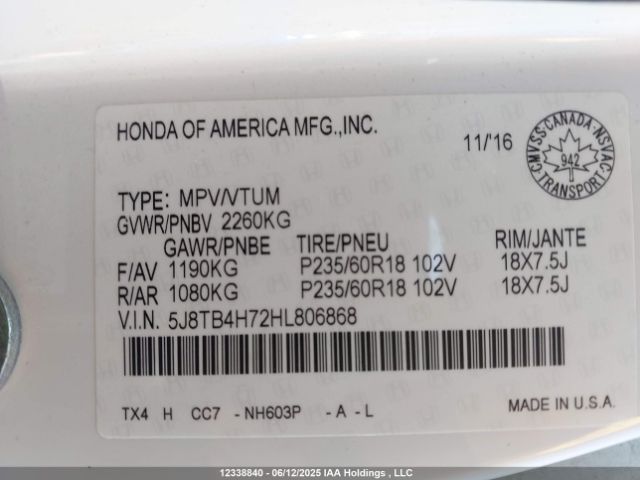 5J8TB4H72HL806868 Acura j35z2