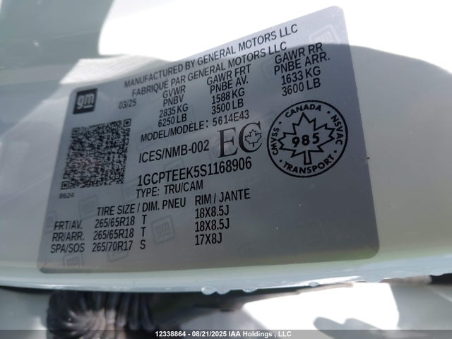 1GCPTEEK5S1168906 Chevrolet l3b