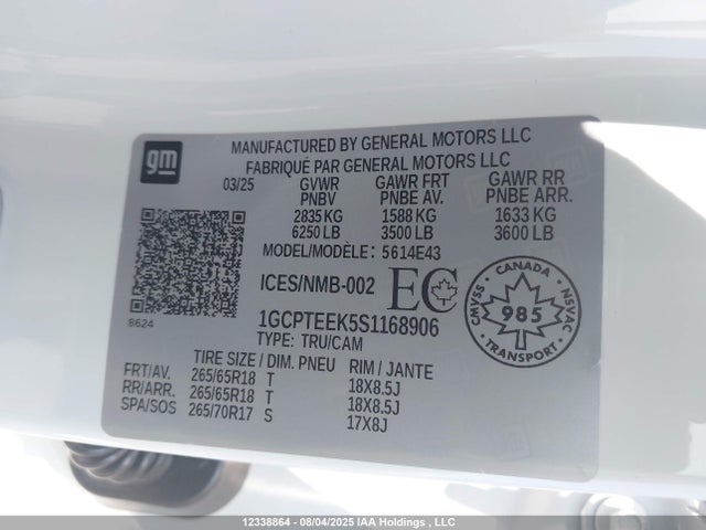 1GCPTEEK5S1168906 Chevrolet l3b