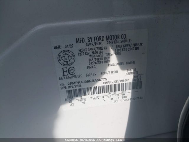 2FMPK4J99NBA56775 Ford gtdi