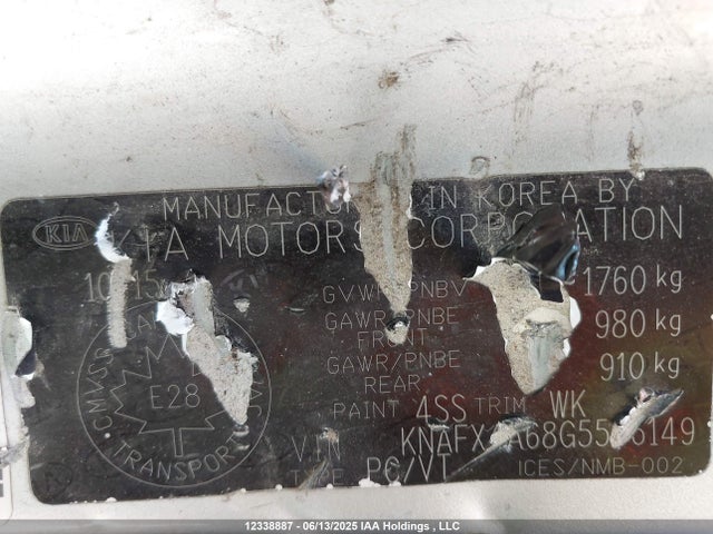 KNAFX4A68G5546149 KIA Forte 1.8l Lx/1.8l Lx+