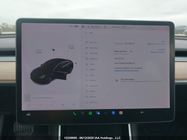 5YJ3E1EA7KF265475 Tesla MODEL 3