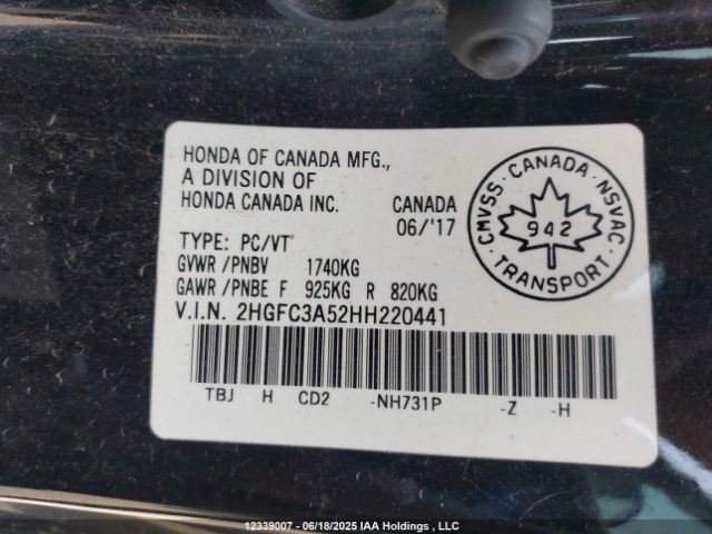 2HGFC3A52HH220441 Honda l15b7