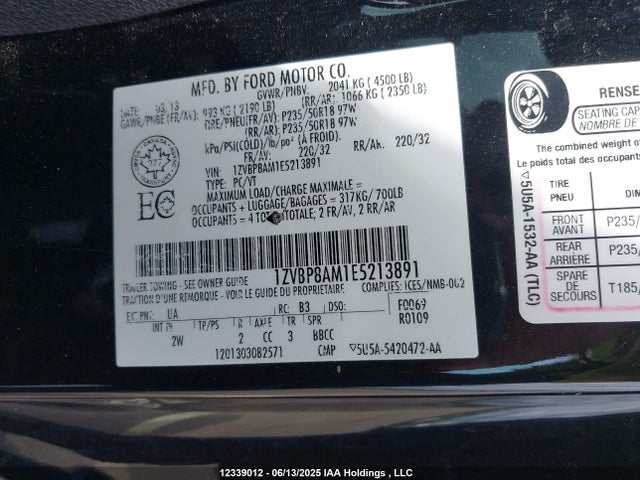 1ZVBP8AM1E5213891 Ford Mustang