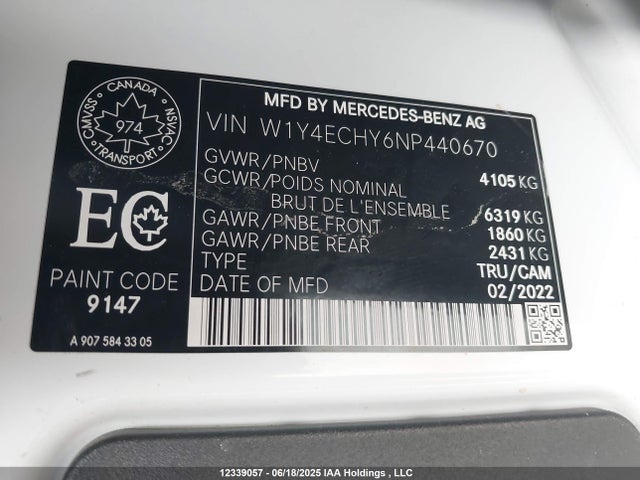W1Y4ECHY6NP440670 Mercedes-Benz om642